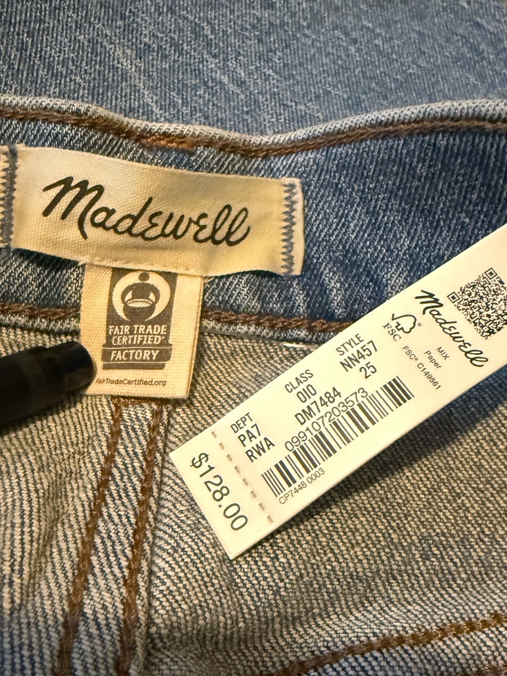 Madewell ’90s Modern Straight High Waist Medium Blue Wash Denim Jeans 25 NWT - Picture 6 of 11